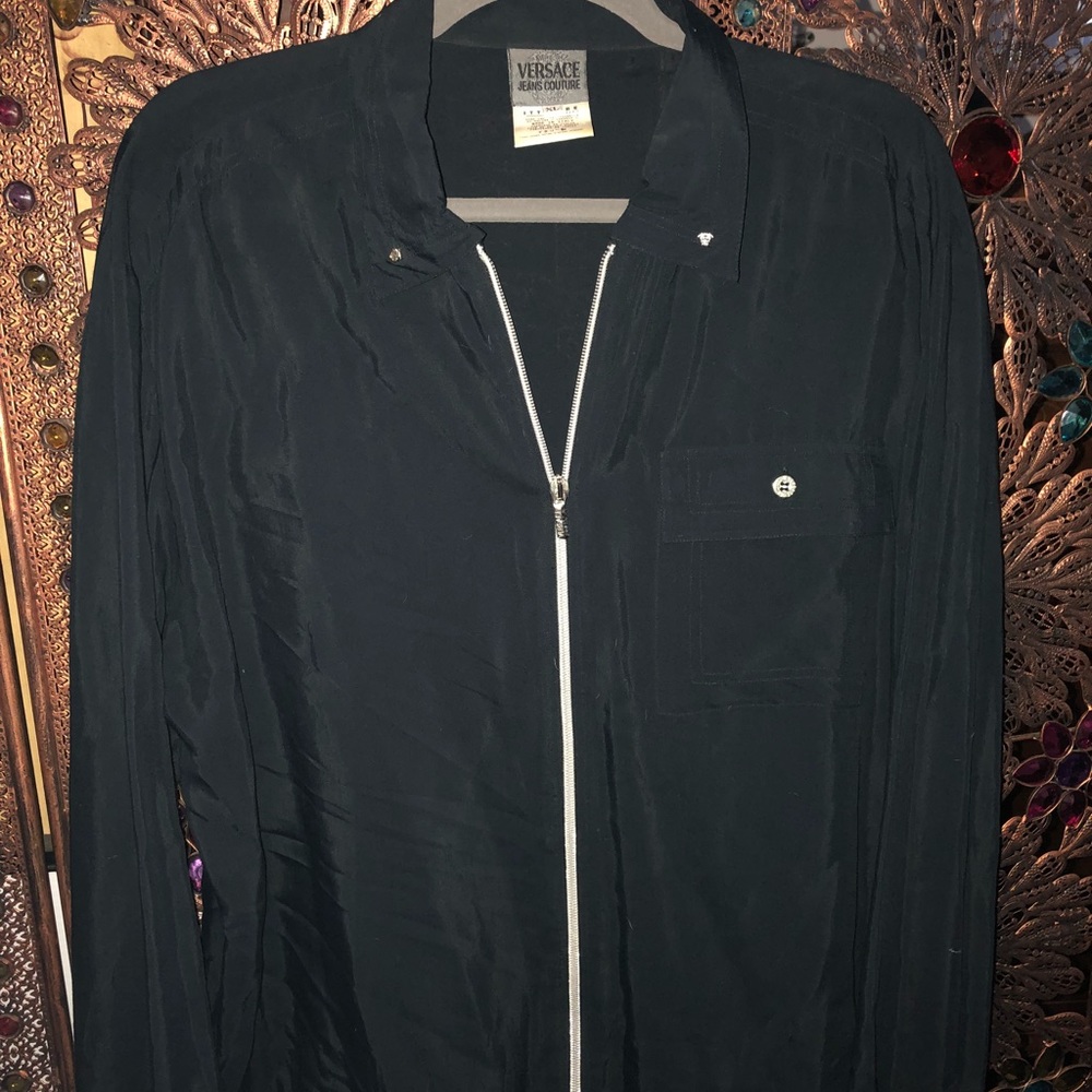 ❌SOLD ❌Vintage Versace black zipper shirt